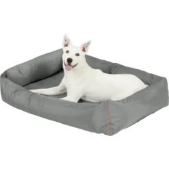Frisco Rectangular Bolster Dog Bed W/Removable Cover, Dark Gray -Frisco Sales Store 144865 PT4. AC SS1800 V1578443251