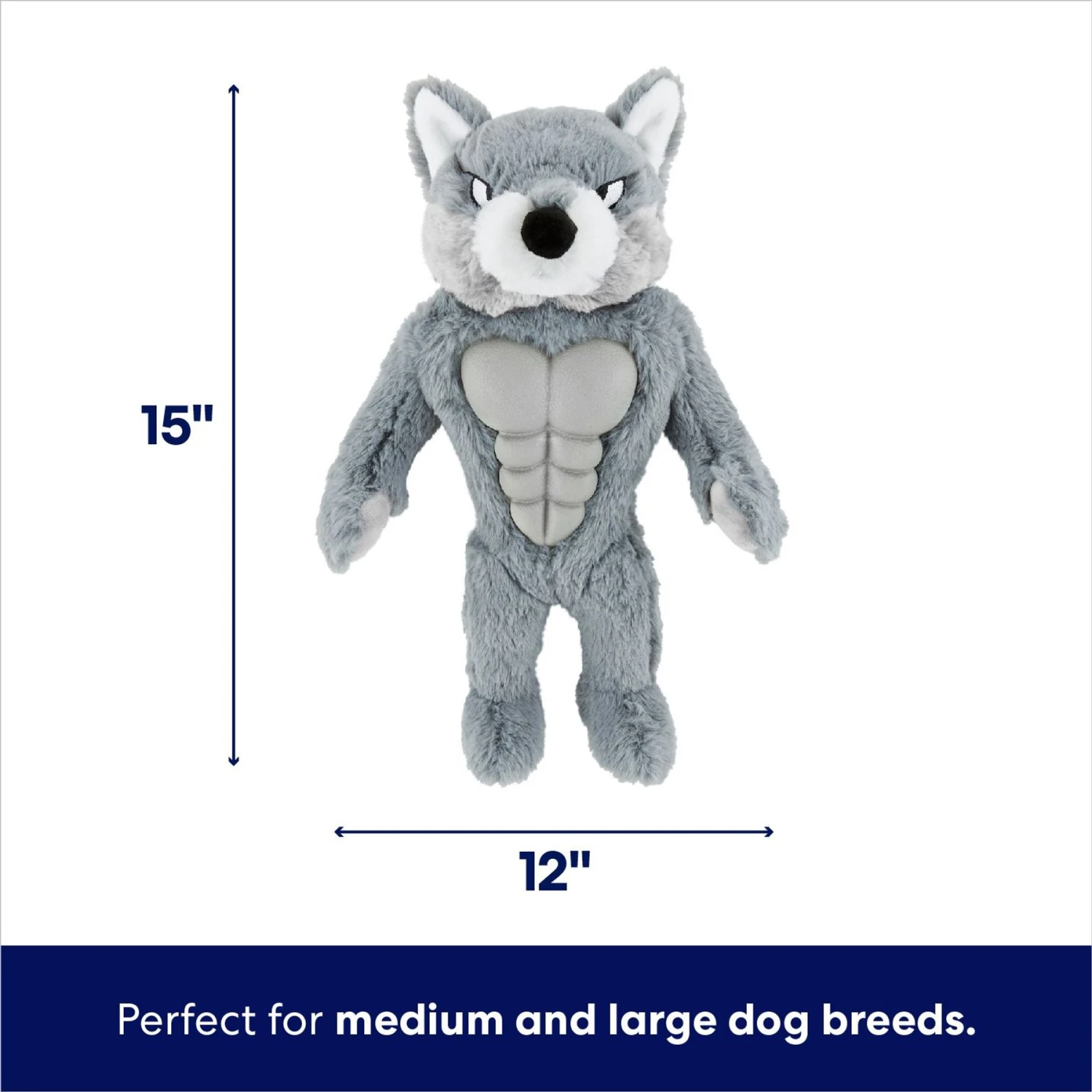 Frisco Wolf Muscle Plush Squeaky Dog Toy Frisco Wolf Muscle Plush Squeaky Dog Toy -Frisco Sales Store 147082 PT1. AC SS1800 V1691776635