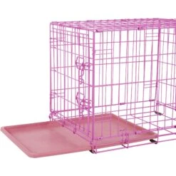 Frisco Fold & Carry Single Door Collapsible Wire Dog Crate, Pink -Frisco Sales Store 160806 PT3. AC SS1800 V1561066324