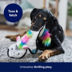 Frisco Unicorn Stuffing-Free Flat Plush Squeaky Dog Toy -Frisco Sales Store 174737 PT4. AC SS1800 V1695671061
