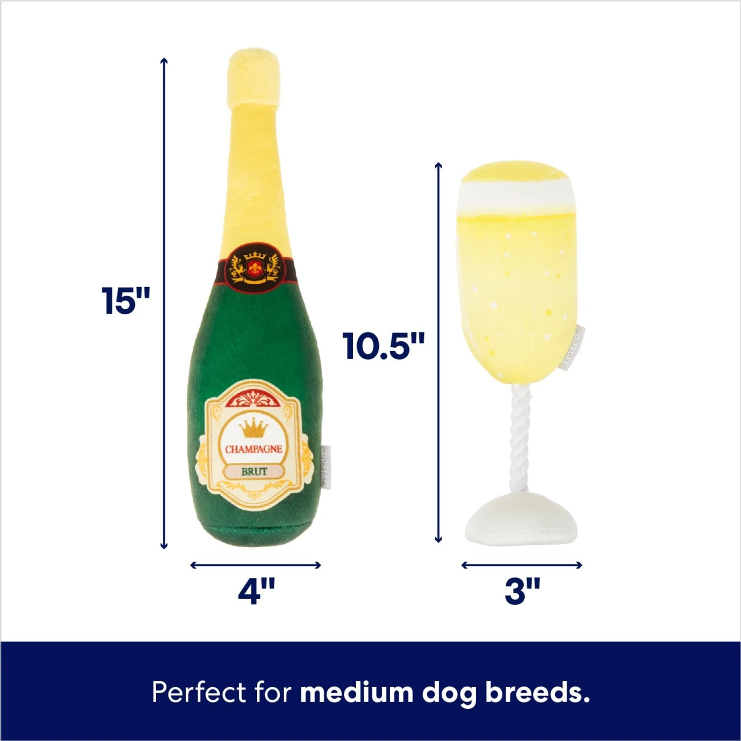 Frisco Champagne & Flute Plush Squeaky Dog Toy Frisco Champagne & Flute Plush Squeaky Dog Toy -Frisco Sales Store 183243 PT1. AC SS1800 V1695748411