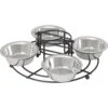 Frisco Multi Pet Feeding 4-Bowls Stainless Steel Dog & Cat Bowls, 0.5 Cup