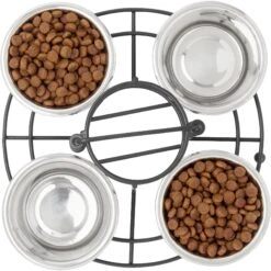 Frisco Multi Pet Feeding 4-Bowls Stainless Steel Dog & Cat Bowls, 0.5 Cup -Frisco Sales Store 213787 PT4. AC SS1800 V1599240375