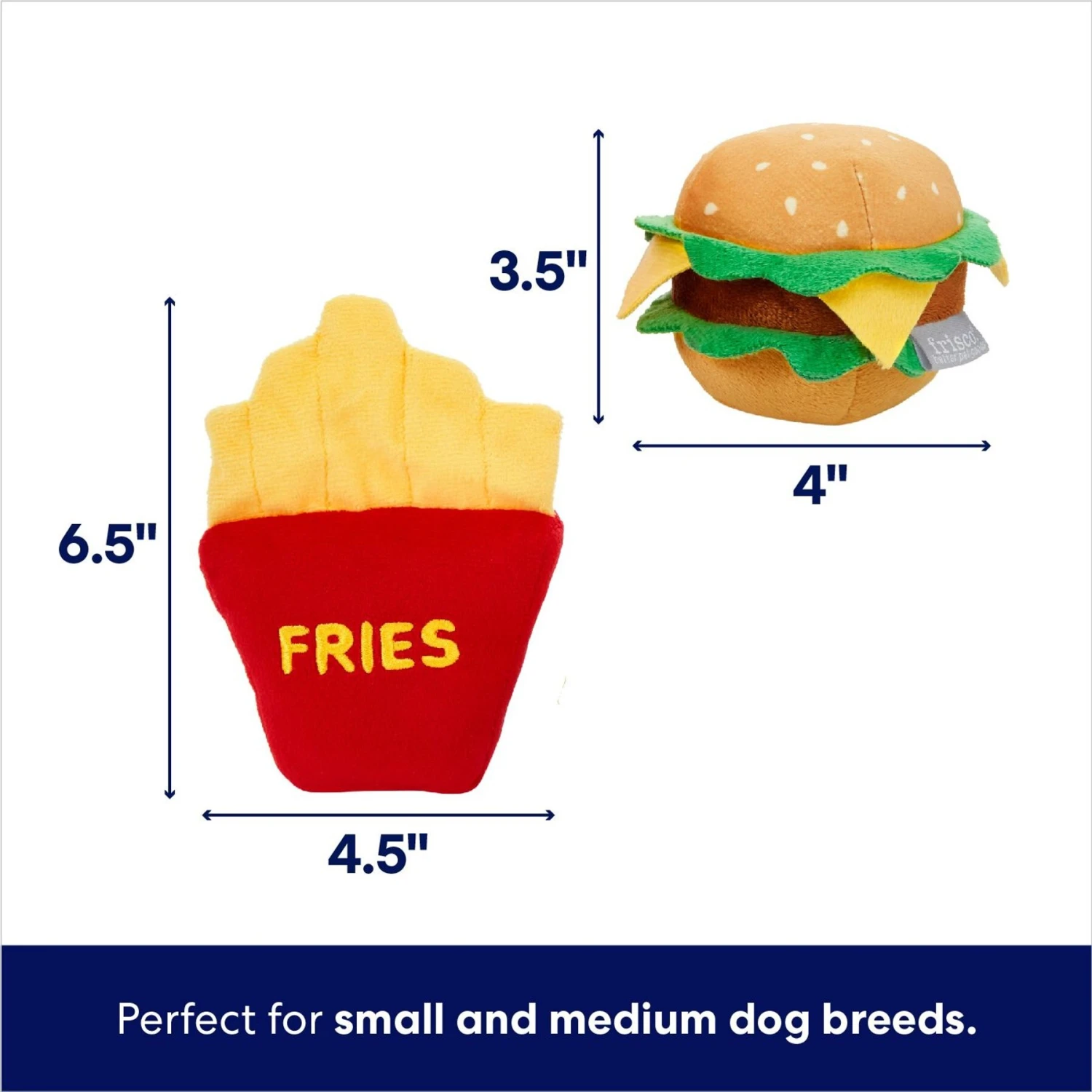 Frisco Burger & Fries Plush Squeaky Dog Toy Frisco Burger & Fries Plush Squeaky Dog Toy -Frisco Sales Store 213822 PT1. AC SS1800 V1695748838