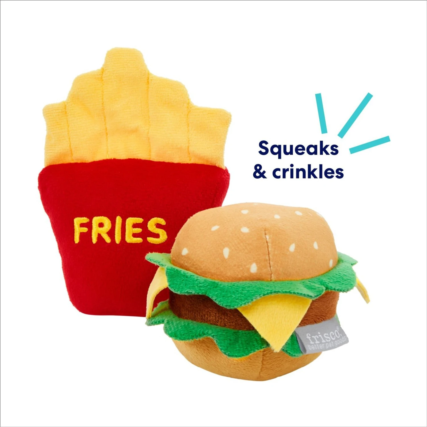 Frisco Burger & Fries Plush Squeaky Dog Toy Frisco Burger & Fries Plush Squeaky Dog Toy -Frisco Sales Store 213822 PT2. AC SS1800 V1695748418
