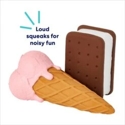 Frisco Ice Cream Sandwich & Ice Cream Cone Latex Squeaky Dog Toy -Frisco Sales Store 213840 PT2. AC SS1800 V1695748351