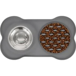 Frisco Silicone Slow Feeder Mat With Stainless Steel Bowl -Frisco Sales Store 215983 PT4. AC SS1800 V1591020085