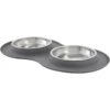 Frisco Double Stainless Steel Pet Bowl With Silicone Mat