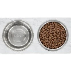 Frisco Marble Print Stainless Steel Double Elevated Dog Bowl -Frisco Sales Store 216017 PT4. AC SS1800 V1591020400