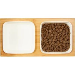 Frisco Square Melamine Dog & Cat Bowl Set With Bamboo Stand -Frisco Sales Store 232076 PT3. AC SS1800 V1605145031