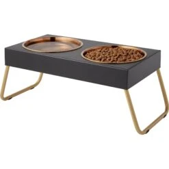 Frisco Copper Stainless Steel Elevated Foldable Double Dog & Cat Bowls 3 Frisco Copper Stainless Steel Elevated Foldable Double Dog & Cat Bowls -Frisco Sales Store 253060 PT3. AC SS1800 V1616594251