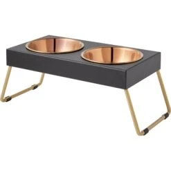 Frisco Copper Stainless Steel Elevated Foldable Double Dog & Cat Bowls 6 Frisco Copper Stainless Steel Elevated Foldable Double Dog & Cat Bowls -Frisco Sales Store 253060 PT6. AC SS1800 V1616595426