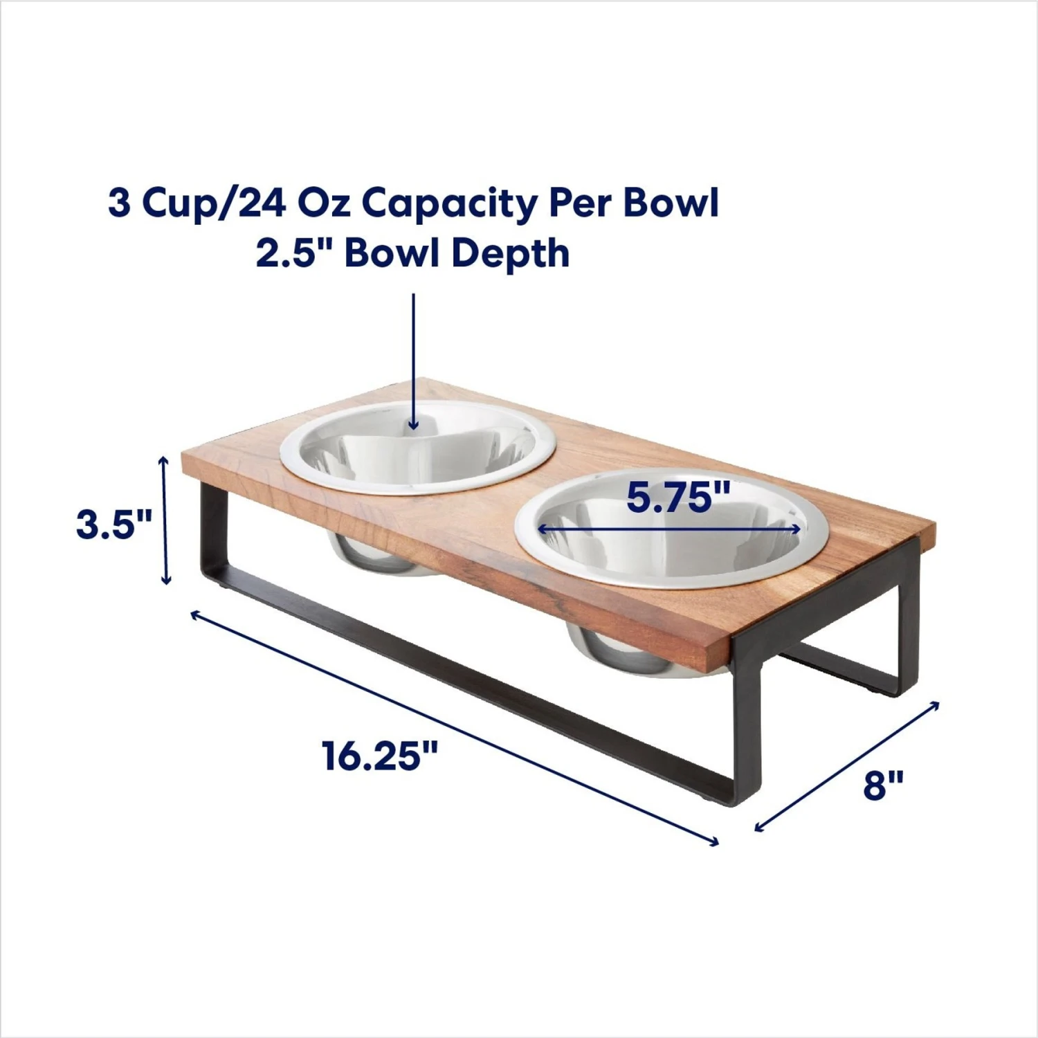 Frisco Wood Elevated Non-Skid Stainless Steel Double Diner Dog & Cat Bowl Frisco Wood Elevated Non-Skid Stainless Steel Double Diner Dog & Cat Bowl -Frisco Sales Store 257143 PT1. AC SS1800 V1692728307