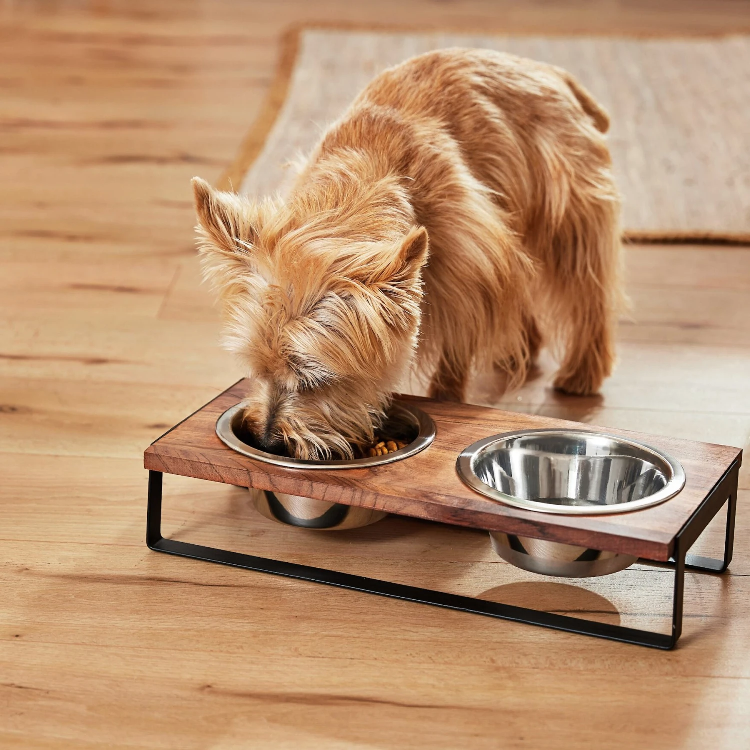 Frisco Wood Elevated Non-Skid Stainless Steel Double Diner Dog & Cat Bowl Frisco Wood Elevated Non-Skid Stainless Steel Double Diner Dog & Cat Bowl -Frisco Sales Store 257143 PT3. AC SS1800 V1615987292
