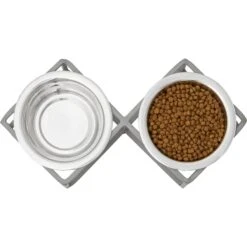 Frisco Elevated Diamond Stainless Steel Double Diner Dog & Cat Bowl 3 Frisco Elevated Diamond Stainless Steel Double Diner Dog & Cat Bowl -Frisco Sales Store 257147 PT3. AC SS1800 V1612367490