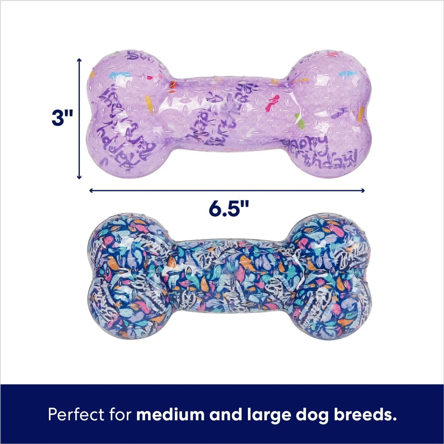 Frisco Birthday TPR Fetch Bone Squeaky Dog Toy Frisco Birthday TPR Fetch Bone Squeaky Dog Toy -Frisco Sales Store 264422 PT1. AC SS1800 V1695760988