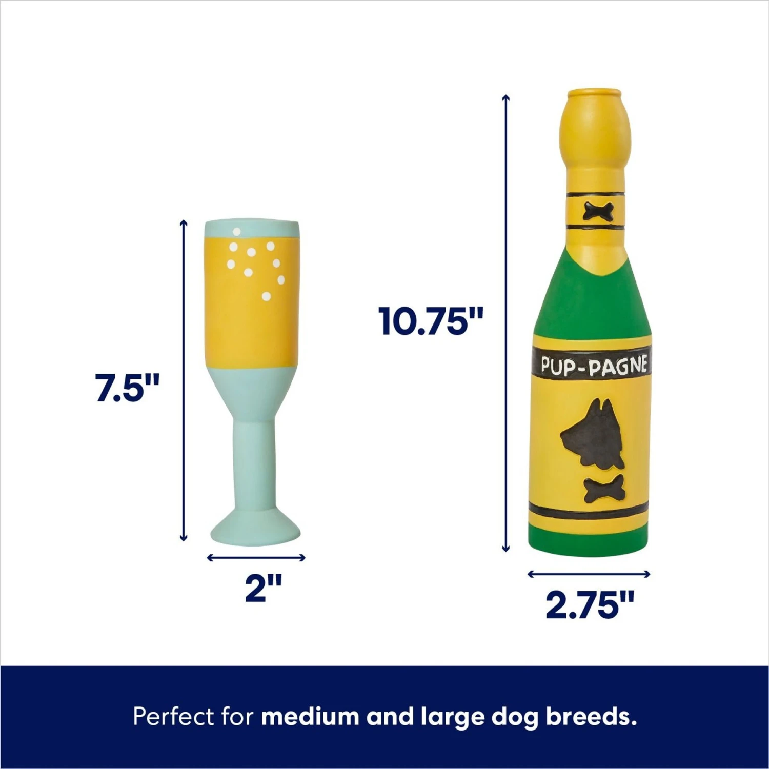 Frisco Champagne & Flute Latex Squeaky Dog Toy Frisco Champagne & Flute Latex Squeaky Dog Toy -Frisco Sales Store 264430 PT1. AC SS1800 V1622563956