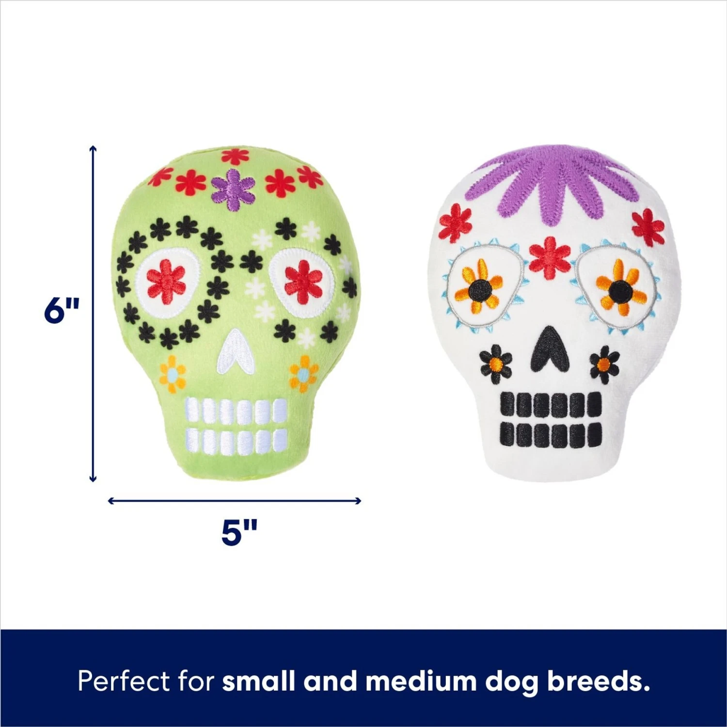 Frisco Halloween Day of the Dead Sugar Skull Plush Squeaky Dog Toy, 2 count Frisco Halloween Day Of The Dead Sugar Skull Plush Squeaky Dog Toy, 2 Count -Frisco Sales Store 270443 PT1. AC SS1800 V1689877622