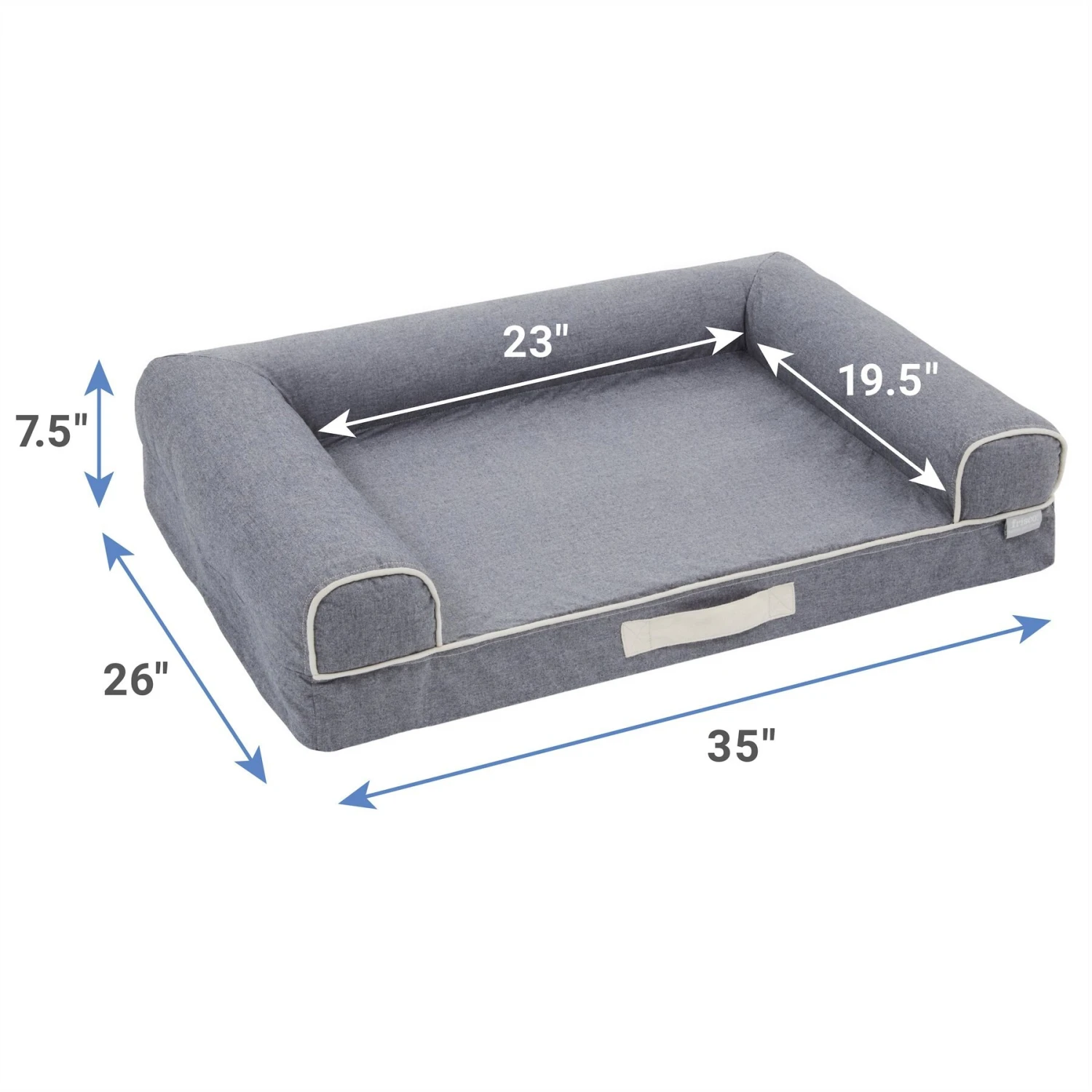 Frisco Chambray Orthopedic Sofa Bolster Dog Bed w/Removable Cover Frisco Chambray Orthopedic Sofa Bolster Dog Bed W/Removable Cover -Frisco Sales Store 270907 PT1. AC SS1800 V1626359688