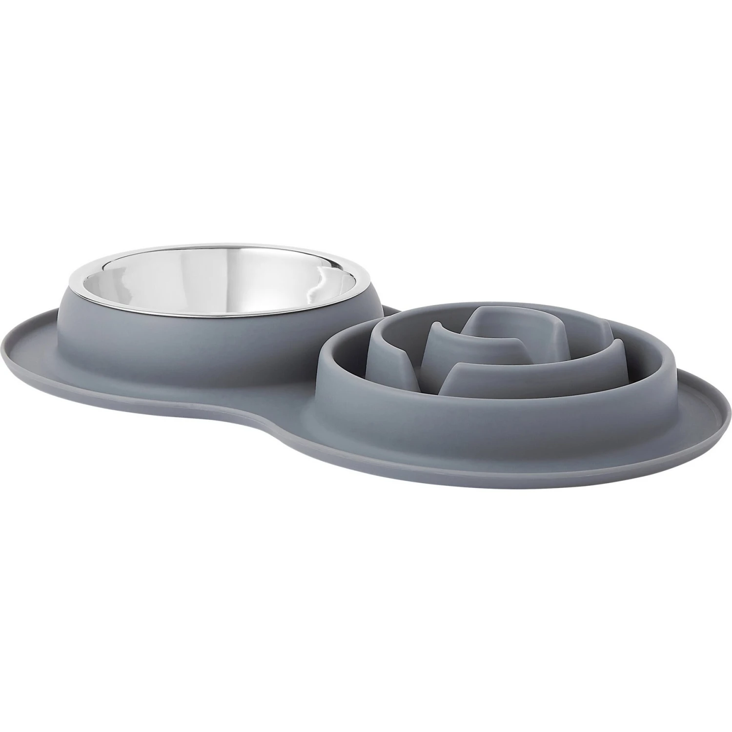 Frisco Silicone Stainless Steel Double Diner Slow Feeder Dog & Cat Bowl, Grey, 3 Cup Frisco Silicone Stainless Steel Double Diner Slow Feeder Dog & Cat Bowl, Grey, 3 Cup -Frisco Sales Store 277549 MAIN. AC SS1800 V1627933934