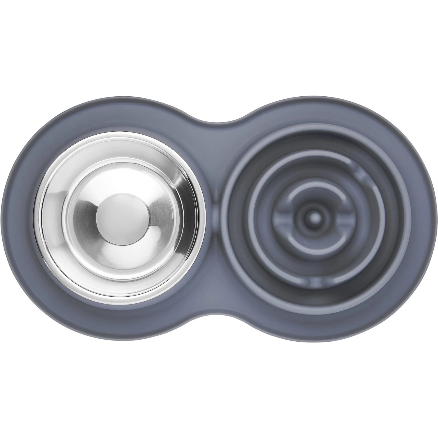 Frisco Silicone Stainless Steel Double Diner Slow Feeder Dog & Cat Bowl, Grey, 3 Cup Frisco Silicone Stainless Steel Double Diner Slow Feeder Dog & Cat Bowl, Grey, 3 Cup -Frisco Sales Store 277549 PT4. AC SS1800 V1627935299