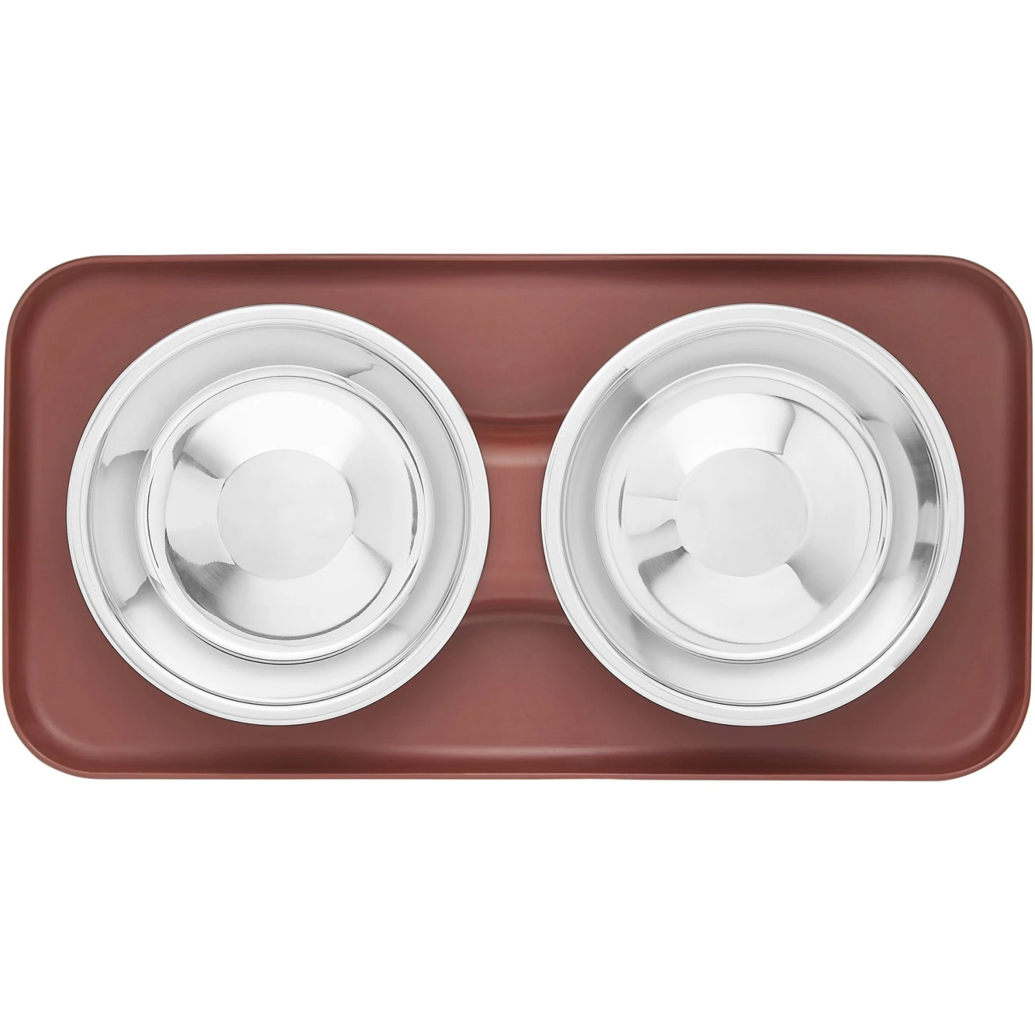 Frisco Silicone Stainless Steel Double Diner Dog & Cat Bowl, Brown Frisco Silicone Stainless Steel Double Diner Dog & Cat Bowl, Brown -Frisco Sales Store 277551 PT4. AC SS1800 V1627935079