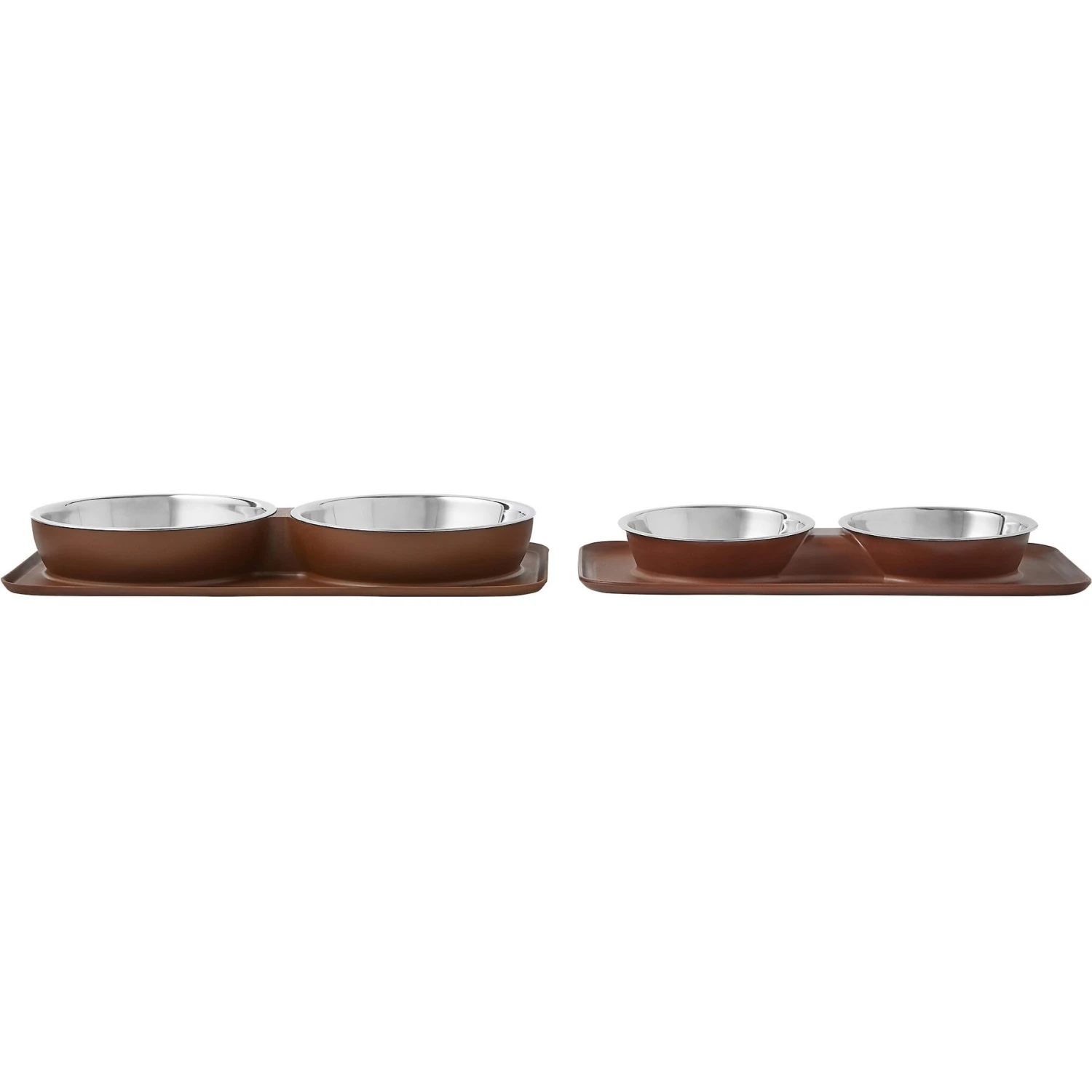 Frisco Silicone Stainless Steel Double Diner Dog & Cat Bowl, Brown Frisco Silicone Stainless Steel Double Diner Dog & Cat Bowl, Brown -Frisco Sales Store 277551 PT5. AC SS1800 V1627936139