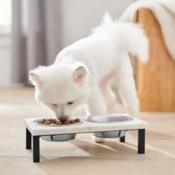 Frisco Marble Elevated Stainless Steel Double Diner Dog & Cat Bowls 2 Frisco Marble Elevated Stainless Steel Double Diner Dog & Cat Bowls -Frisco Sales Store 277559 PT2. AC SS1800 V1630346721