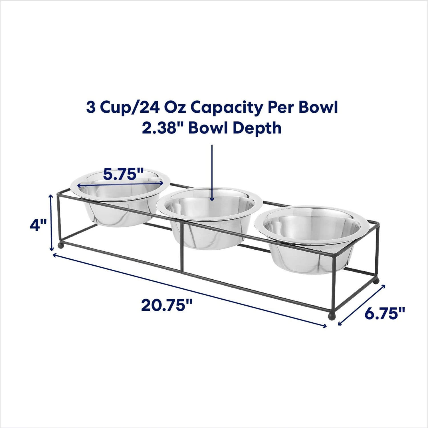 Frisco Multi Pet Feeding 3-Bowls Straight Stainless Steel Dog & Cat Bowl Frisco Multi Pet Feeding 3-Bowls Straight Stainless Steel Dog & Cat Bowl -Frisco Sales Store 277568 PT1. AC SS1800 V1692728192
