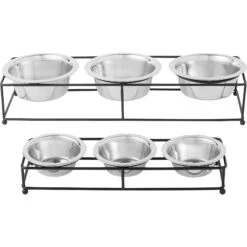 Frisco Multi Pet Feeding 3-Bowls Straight Stainless Steel Dog & Cat Bowl 4 Frisco Multi Pet Feeding 3-Bowls Straight Stainless Steel Dog & Cat Bowl -Frisco Sales Store 277568 PT5. AC SS1800 V1627936036