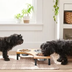 Frisco Multi Pet Feeding Corner Wood 3-Bowls Stainless Steel Dog & Cat Bowl -Frisco Sales Store 277573 PT2. AC SS1800 V1630346615