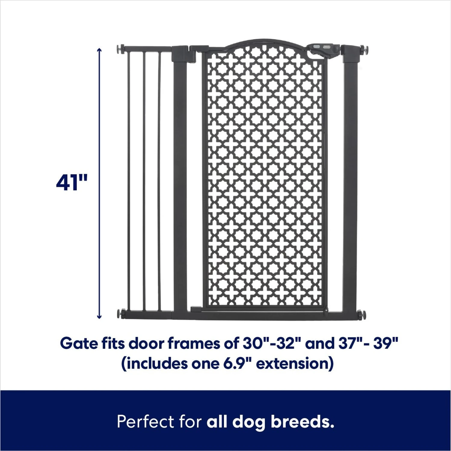 Frisco Metal Pattern Extra Tall Auto-close Dog Gate Frisco Metal Pattern Extra Tall Auto-close Dog Gate -Frisco Sales Store 280288 PT1. AC SS1800 V1649429845