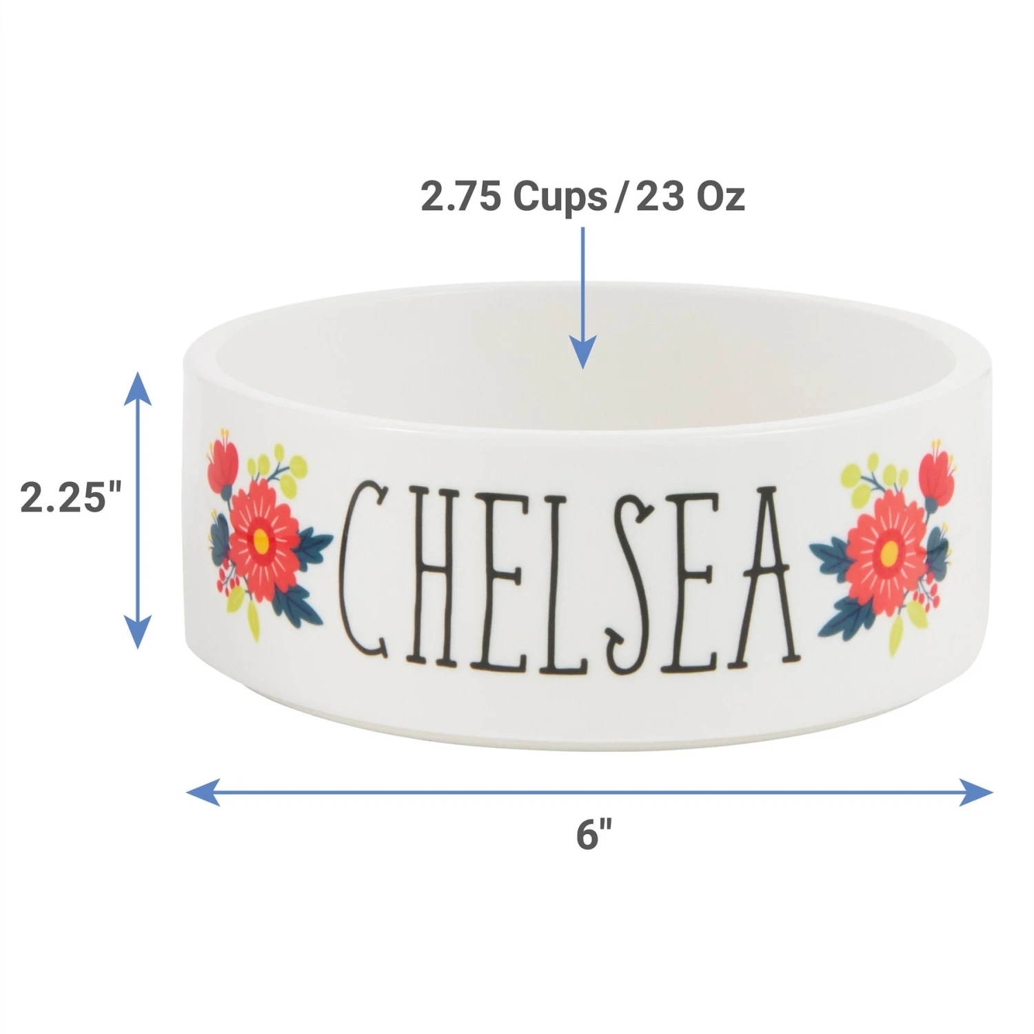 Frisco Flower Ceramic Personalized Dog Bowl Frisco Flower Ceramic Personalized Dog Bowl -Frisco Sales Store 286985 PT1. AC SS1800 V1642024535