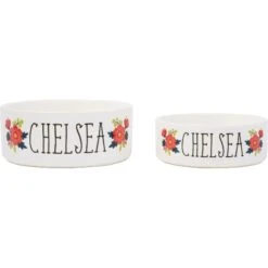 Frisco Flower Ceramic Personalized Dog Bowl 5 Frisco Flower Ceramic Personalized Dog Bowl -Frisco Sales Store 286985 PT5. AC SS1800 V1625860262