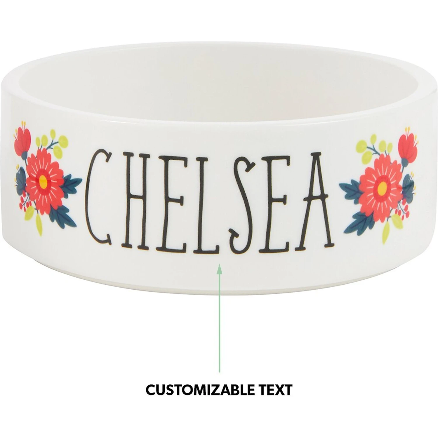 Frisco Flower Ceramic Personalized Dog Bowl Frisco Flower Ceramic Personalized Dog Bowl -Frisco Sales Store 286985 PT6. AC SS1800 V1625860866