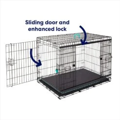 Frisco Heavy Duty Enhanced Lock Sliding Double Door Fold & Carry Wire Dog Crate & Mat Kit -Frisco Sales Store 297461 PT6. AC SS1800 V1633115281
