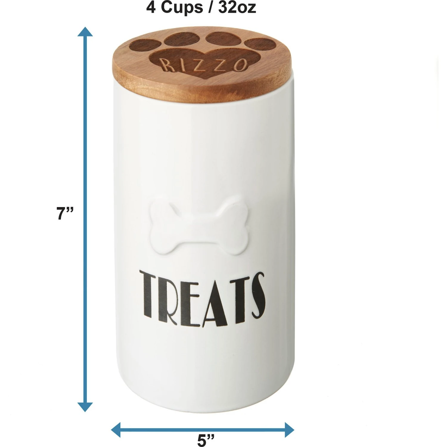 Frisco Ceramic Personalized Treat Jar with Wood Lid, 4 Cup, 32oz Frisco Ceramic Personalized Treat Jar With Wood Lid, 4 Cup, 32oz -Frisco Sales Store 301179 PT1. AC SS1800 V1631119301