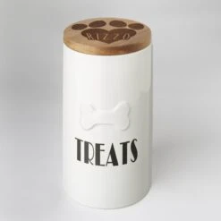 Frisco Ceramic Personalized Treat Jar With Wood Lid, 4 Cup, 32oz 3 Frisco Ceramic Personalized Treat Jar With Wood Lid, 4 Cup, 32oz -Frisco Sales Store 301179 PT3. AC SS1800 V1631118424