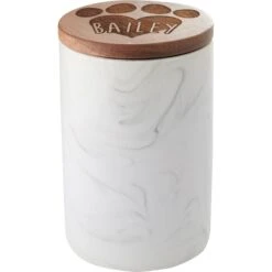 Frisco Ceramic Marble Print Personalized Treat Jar With Wood Lid, 3.75 Cups -Frisco Sales Store 301181 PT3. AC SS1800 V1630332827