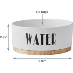 Frisco Ceramic Water Dog & Cat Bowl With Wood Base & Frisco Ceramic Food Dog & Cat Bowl With Wood Base -Frisco Sales Store 302424 PT2. AC SS1800 V1623079647