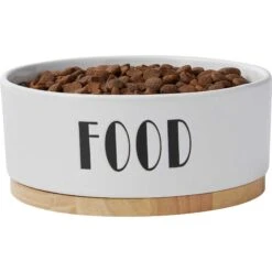 Frisco Ceramic Water Dog & Cat Bowl With Wood Base & Frisco Ceramic Food Dog & Cat Bowl With Wood Base -Frisco Sales Store 302424 PT5. AC SS1800 V1623085049
