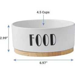 Frisco Ceramic Water Dog & Cat Bowl With Wood Base & Frisco Ceramic Food Dog & Cat Bowl With Wood Base -Frisco Sales Store 302424 PT6. AC SS1800 V1623067055