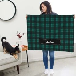 Frisco Personalized Plaid Sherpa Cat & Dog Blanket, 30" X 40" -Frisco Sales Store 303832 PT5. AC SS1800 V1637610178