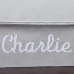 Frisco Personalized Silver Bolstered Bed With Silver Check Bolster, X-Large -Frisco Sales Store 311772 PT3. AC SS1800 V1630594010