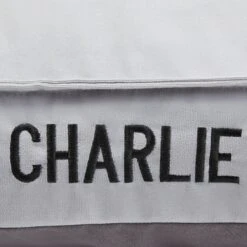 Frisco Personalized Silver Bolstered Bed With Silver Check Bolster, X-Large -Frisco Sales Store 311772 PT4. AC SS1800 V1630594012