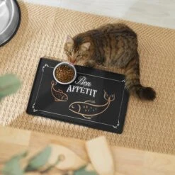Frisco Silicone Fish Print Dog & Cat Food Mat, Black 3 Frisco Silicone Fish Print Dog & Cat Food Mat, Black -Frisco Sales Store 311953 PT3. AC SS1800 V1642542608