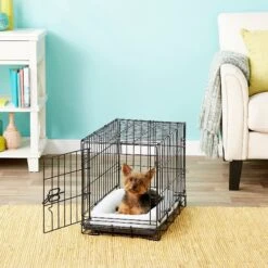 Frisco Eyelash Orthopedic Dog Crate Mat & Frisco Fold & Carry Single Door Collapsible Wire Dog Crate -Frisco Sales Store 319010 PT8. AC SS1800 V1631628689