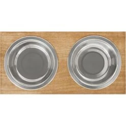 Frisco Premium Wood Elevated Stainless Steel Double Diner Dog & Cat Bowl -Frisco Sales Store 331490 PT4. AC SS1800 V1657656892