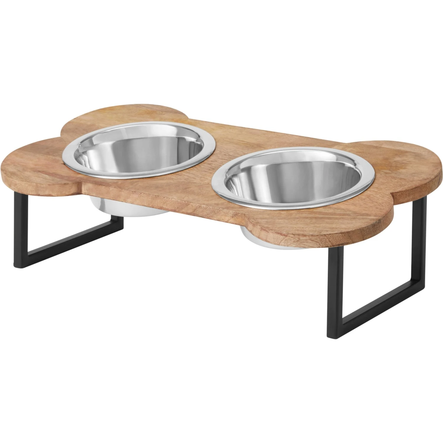 Frisco Premium Wood Elevated Bone Shape Stainless Steel Double Diner Dog & Cat Bowl, 3 Cup Frisco Premium Wood Elevated Bone Shape Stainless Steel Double Diner Dog & Cat Bowl, 3 Cup -Frisco Sales Store 331497 MAIN. AC SS1800 V1657656891