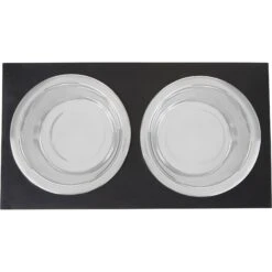 Frisco Premium Wood Elevated Stainless Steel Double Diner Dog & Cat Bowl, Black, 3 Cup 4 Frisco Premium Wood Elevated Stainless Steel Double Diner Dog & Cat Bowl, Black, 3 Cup -Frisco Sales Store 331509 PT4. AC SS1800 V1657656894